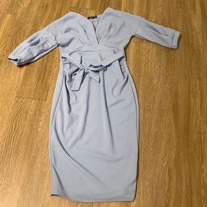 Blue maternity dress from Boohoo